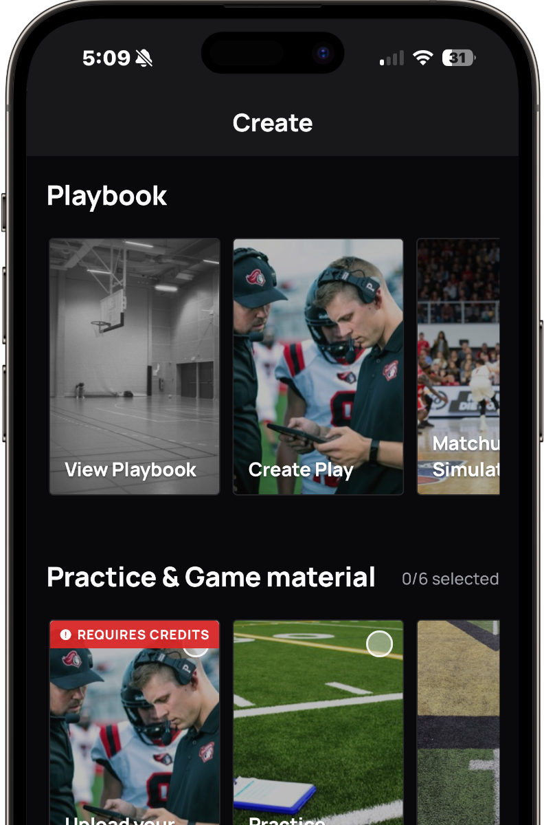 Schemer mobile app — Create page